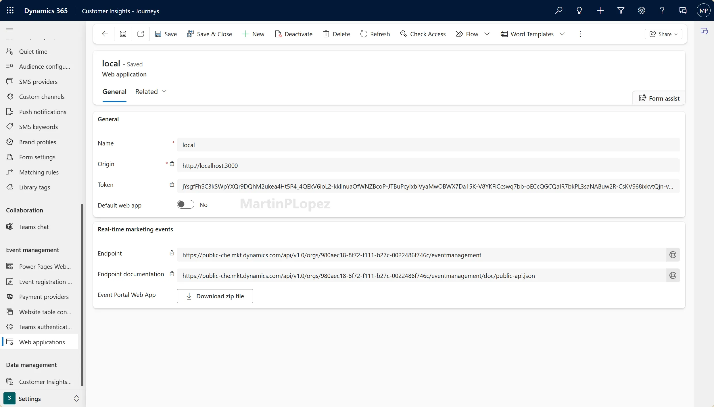 Web Application in CIJ