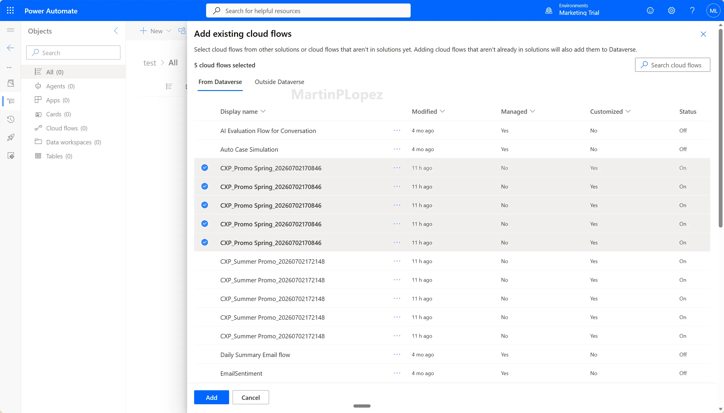 Every time you find a Power Automate flow starting with CXP_ it's a journey logic Power Automate Flows from Customer Insights