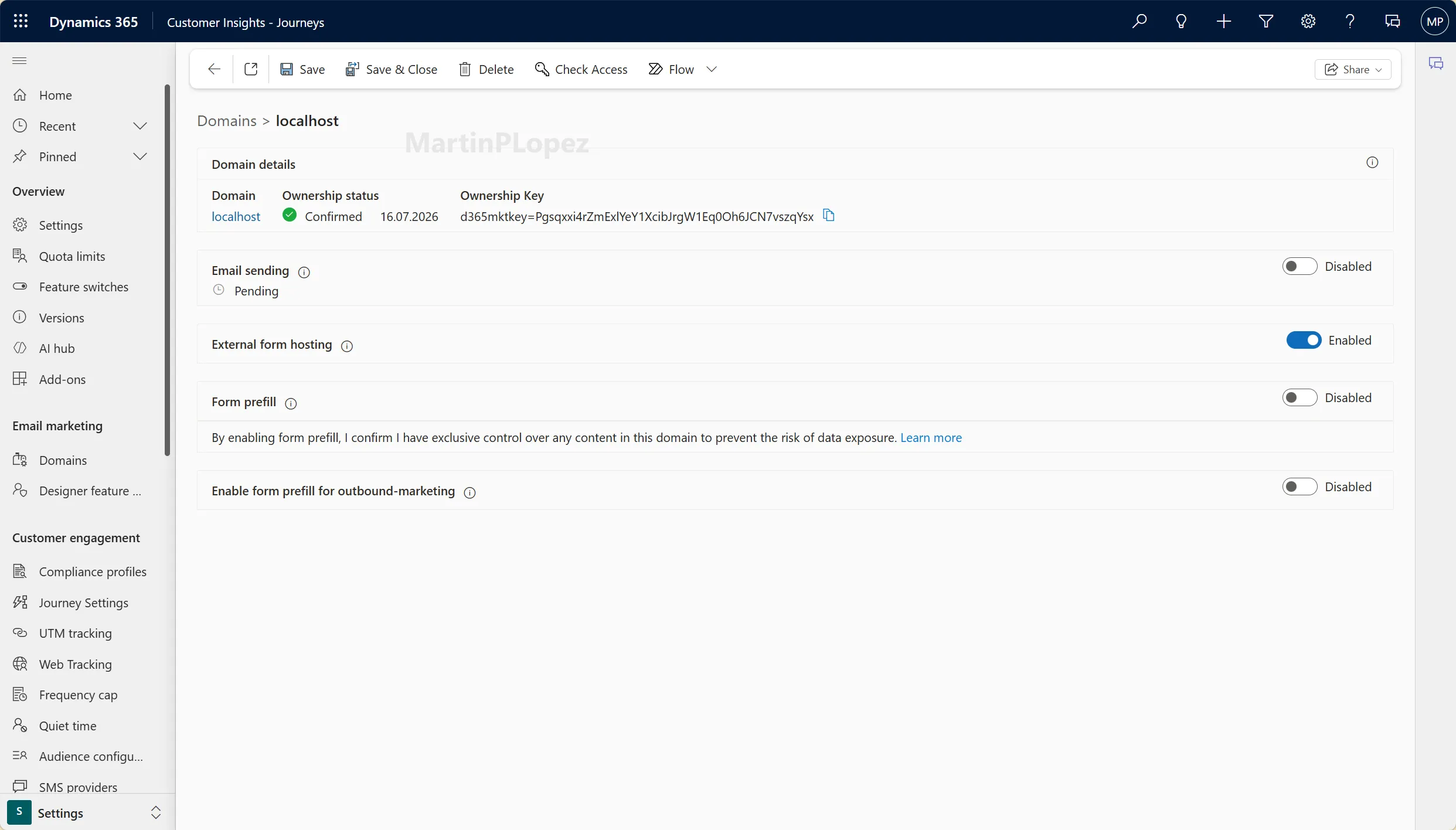 you can fillout localhost and it will be verified automatically, no DNS stories localhost