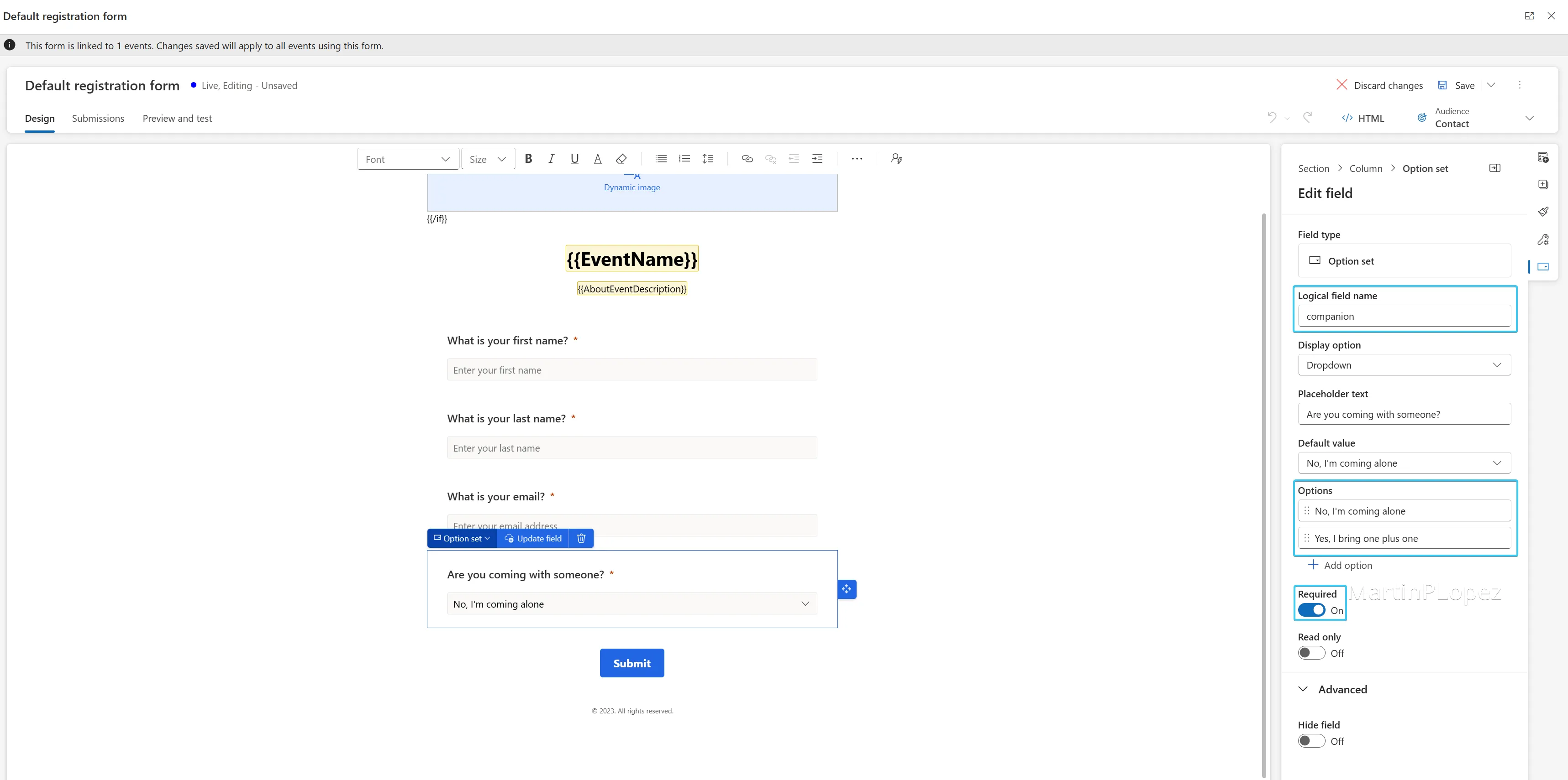 Setup the Form