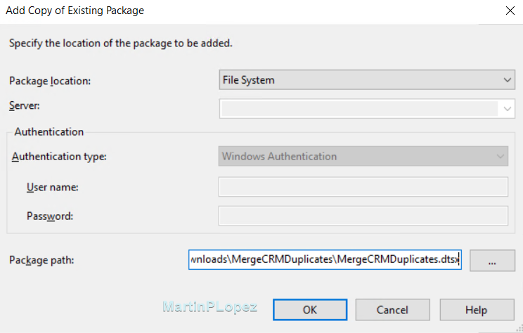 Make sure to select the right package /posts/dataverse-ssis-merge-duplicates/image3.png